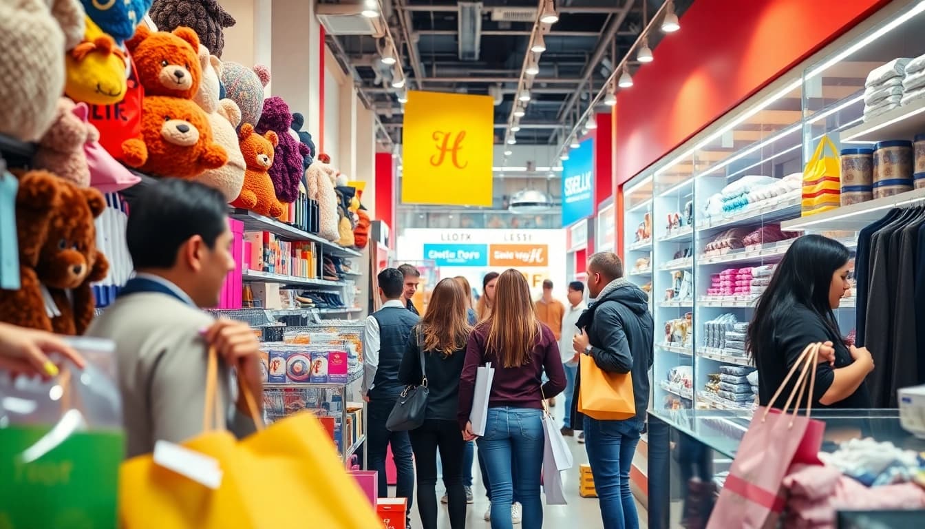 Shop vibrant products at Ultimateshop ru with engaging displays in a lively shopping environment.