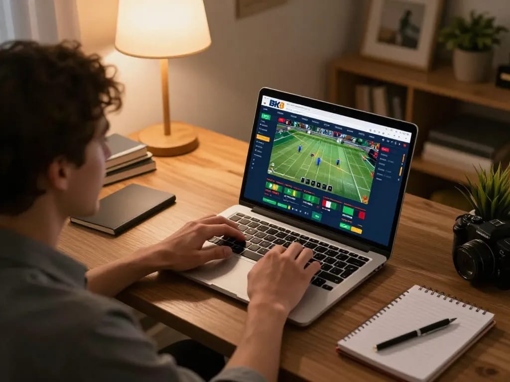 Engaging in live sports betting on BK8 dad platform from a cozy home setup