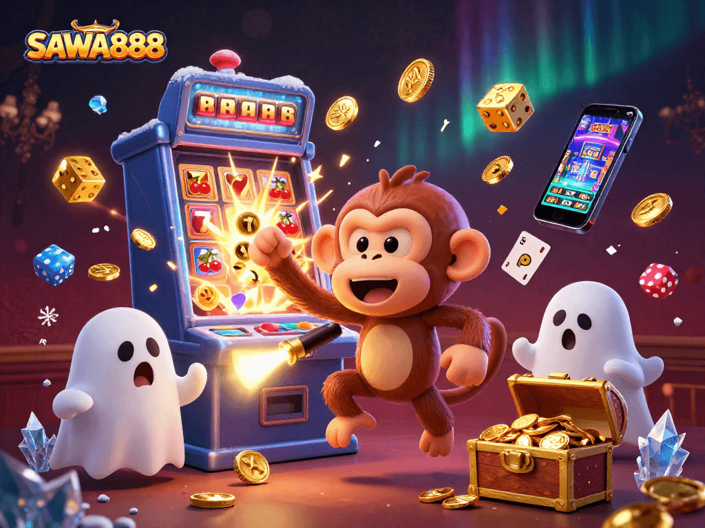 SAWA888 elevates your gaming with thrilling jackpot excitement in a haunted casino.