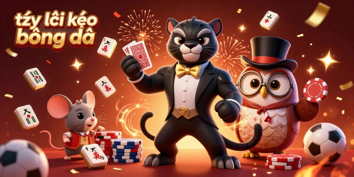 Engage with tỷ lệ kèo bóng đá through stylish characters and dynamic sports elements in a vibrant casino scene.