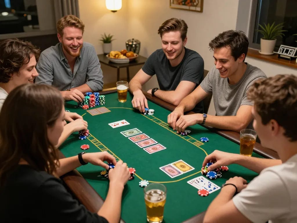 Engaging gameplay of Game tài xỉu with friends at home, showcasing excitement and camaraderie
