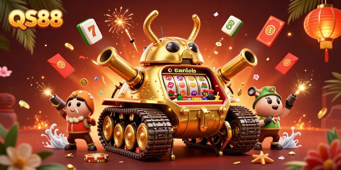 Trải nghiệm chơi slots hoành tráng trên QS88 với xe tăng vàng mang đến không khí sôi động và giàu tính giải trí.