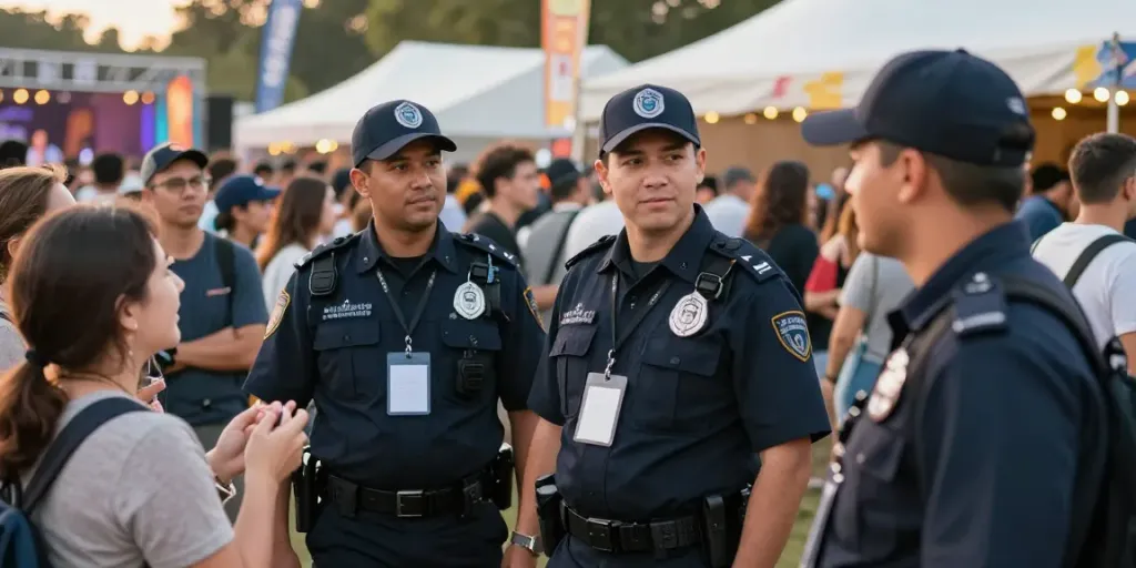 Event Security professionals providing trusted service at a local community festival.