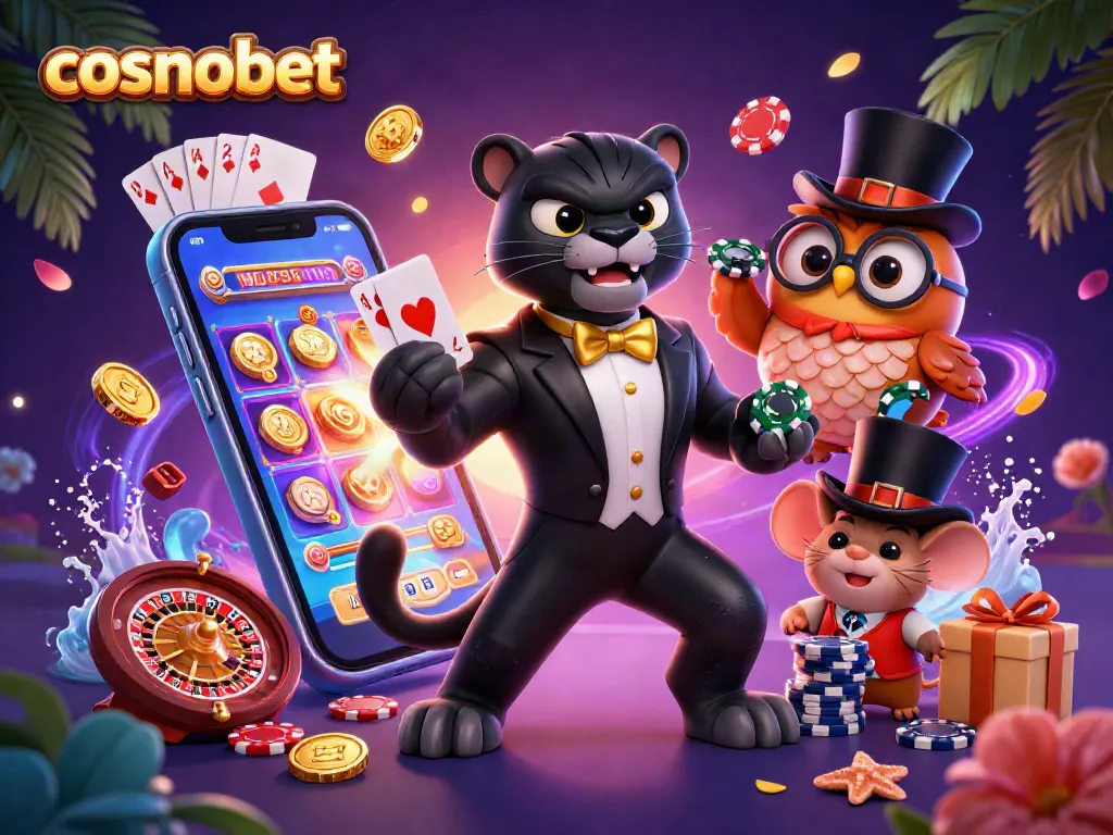 Experience thrilling gameplay at cosmobet with vibrant characters and dynamic casino elements.