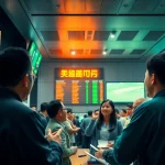 Engage with kèo nhà cái 5 at a lively sports betting terminal, showcasing diverse bettors in action.