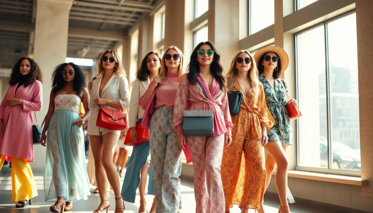 A diverse group of women flaunting stylish outfits in the latest Women Fashion trends.