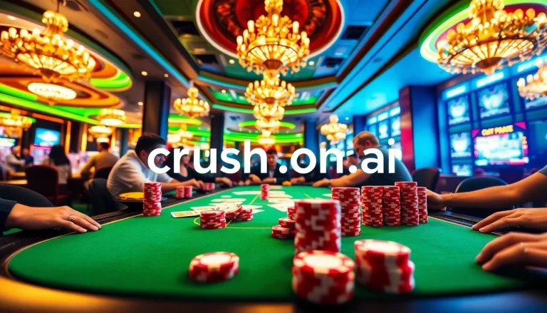 Experience excitement at a poker table with crush on.ai technology enhancing strategic gameplay.
