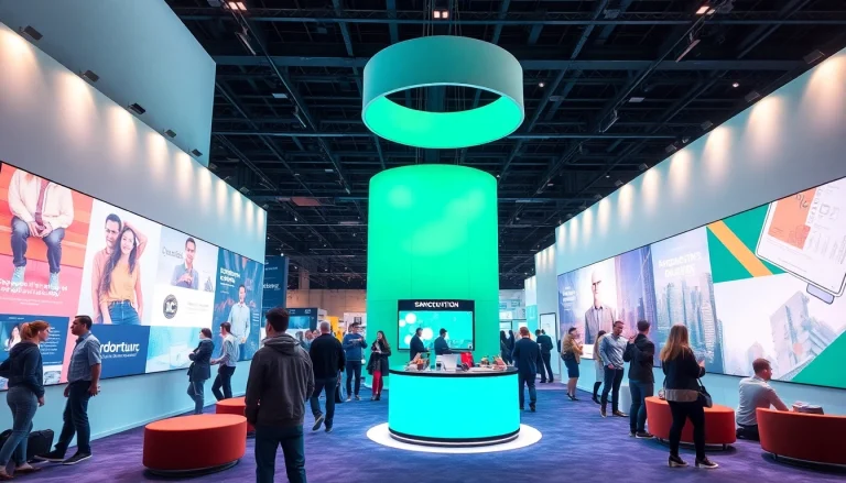 Innovative exhibition stand designed by expert exhibition stand designers UK featuring interactive displays.