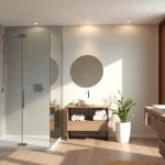 Bathroom Fitters expertly creating a modern, stylish bathroom space with elegant fixtures and lighting.