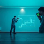 Technician performing Trace and Access checks for a leak in a modern home.