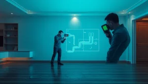 Technician performing Trace and Access checks for a leak in a modern home.