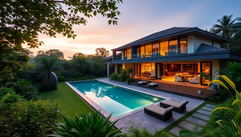 Enhance property management in Phuket with a stunning villa surrounded by lush greenery.