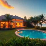 Enhance your property management in Phuket with a beautiful beachfront villa showcasing stunning tropical views.