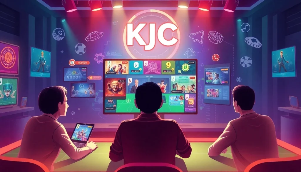 KJC online gaming platform interface showcasing vibrant community interaction.