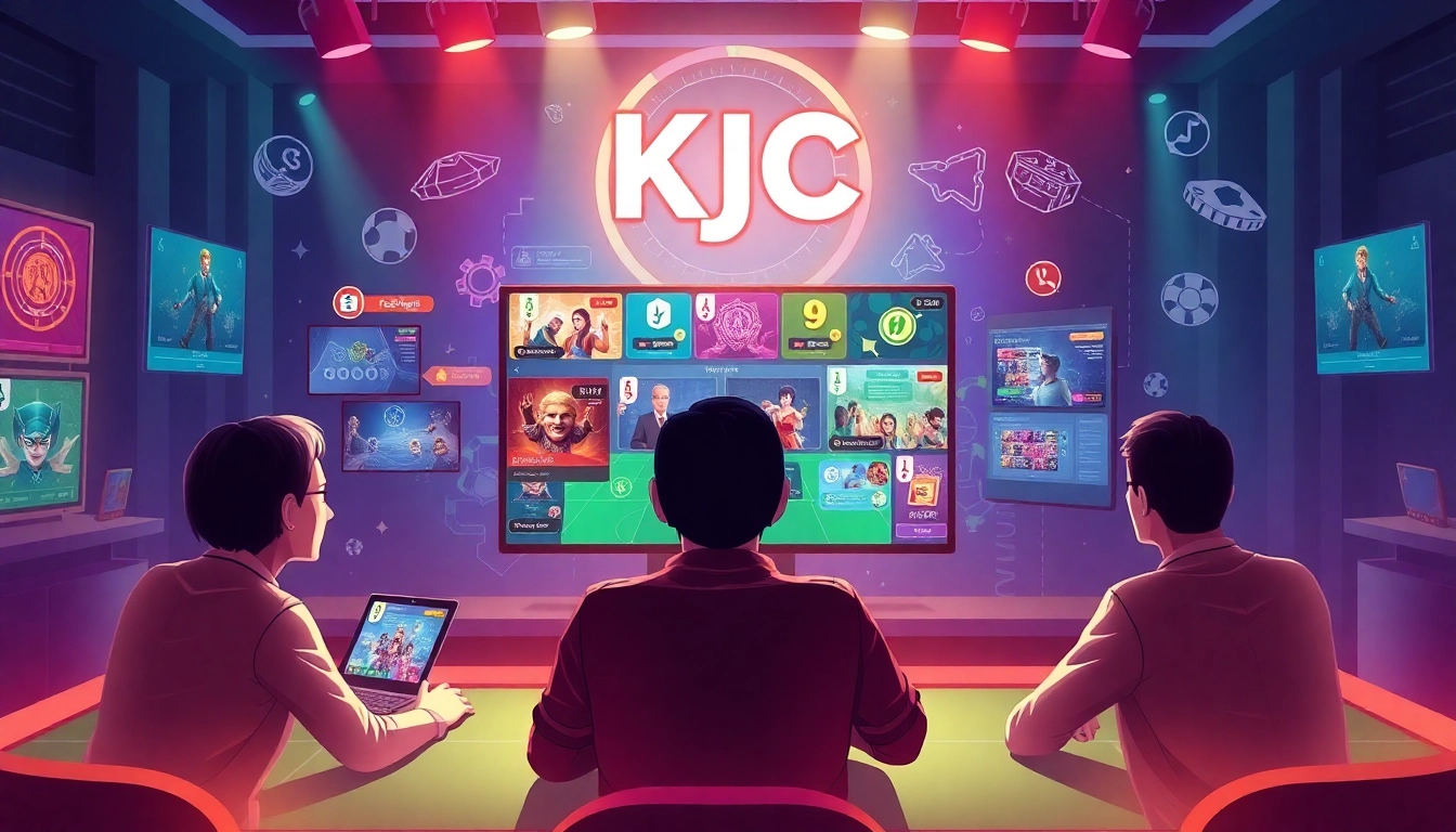KJC online gaming platform interface showcasing vibrant community interaction.