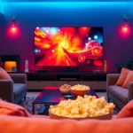 Enhance your viewing experience with iron tv pro showcased in a modern entertainment setup.