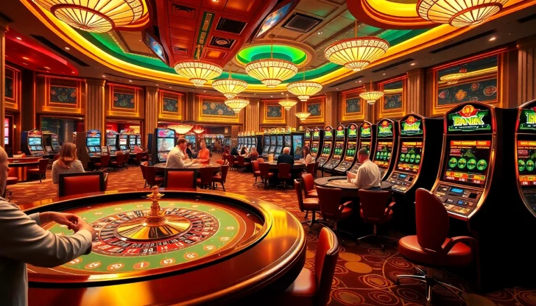 Go8 casino experience featuring players engaging at vibrant gaming tables.