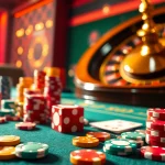 U888 gaming table showcasing vibrant poker chips, cards, and dice ready for thrilling bets.