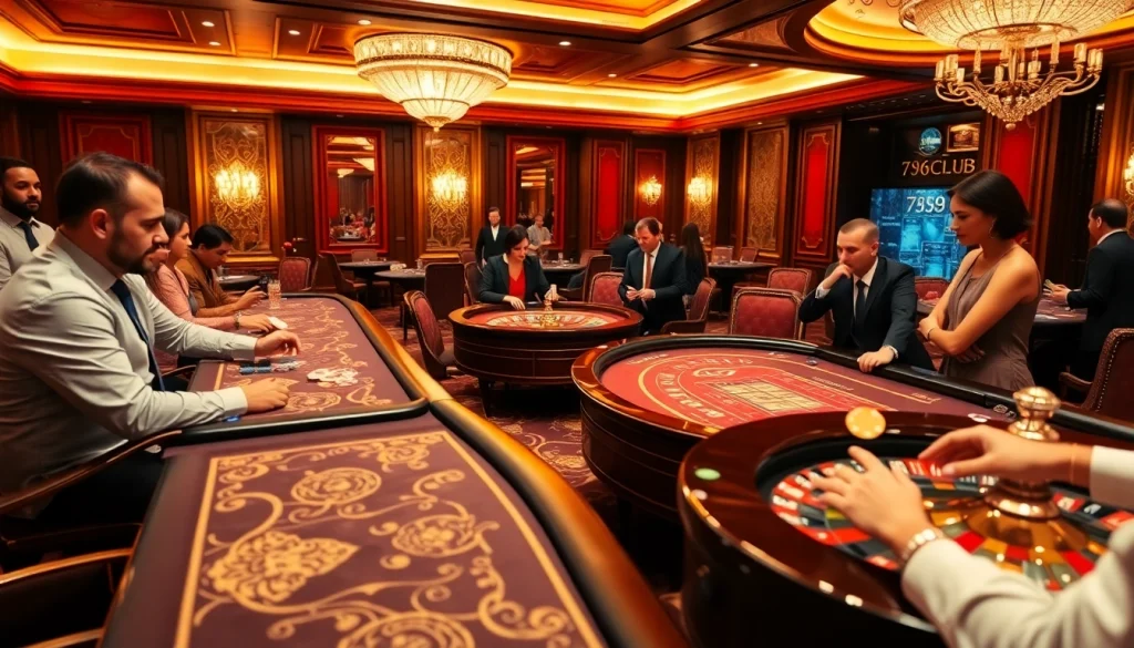 789club players engaged in thrilling casino games amidst a luxurious setting.