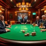 Players immersed in an exhilarating game of poker at red88 vip casino, showcasing luxury and excitement.