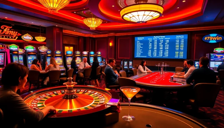 Experience thrilling gameplay on https://789win.apartments/ with vibrant slot machines and roulette wheel.