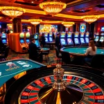 Players strategizing at poker tables in a vibrant casino setting featuring win55 betting slips.