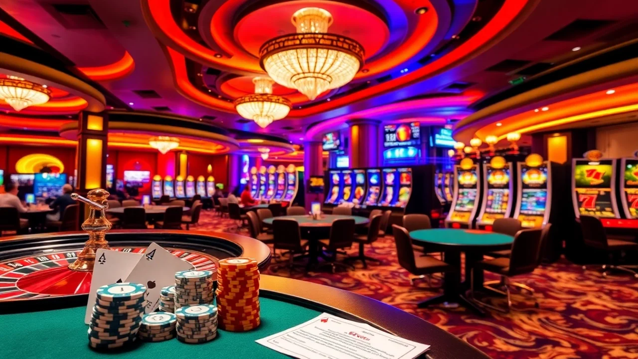 Engage with high-stakes gameplay at trang chu 98win casino with vibrant tables and slot machines.