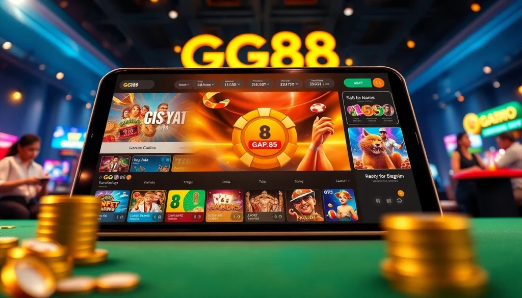 Players enjoying the GG88 online casino experience with vibrant graphics and secure gaming features.