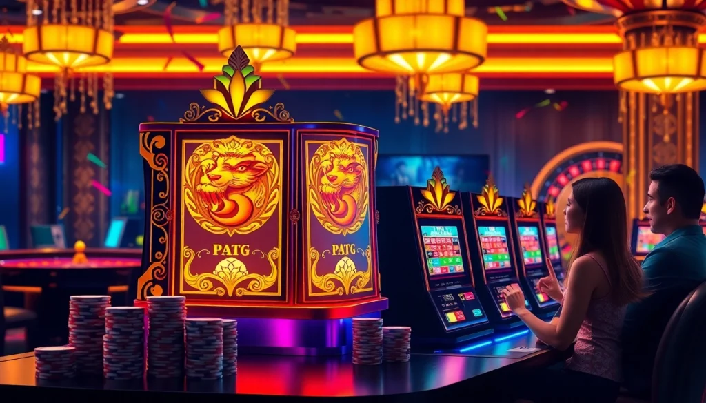 Raja Barong-themed slot machine captivates players in an exciting casino setting.