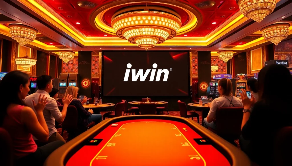 Experience the excitement of iwin at a luxurious casino with poker tables, slots, and roulette.