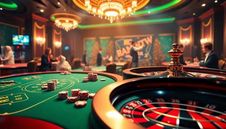 Experience the excitement of online gambling with F168.STUDIO's luxurious casino atmosphere featuring poker and roulette.