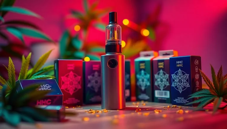 Discover the premium HHC products from moonbarguy hhc showcased elegantly in a vibrant setting.