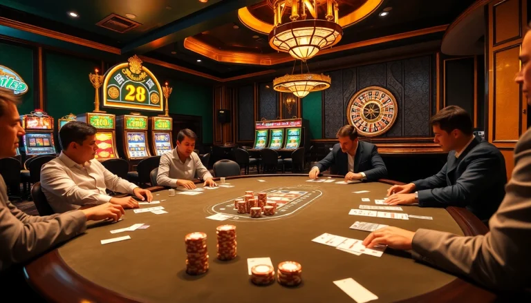 Experience the thrill of đăng ký vipwin at a high-stakes live poker game, complete with poker chips and a roulette wheel.