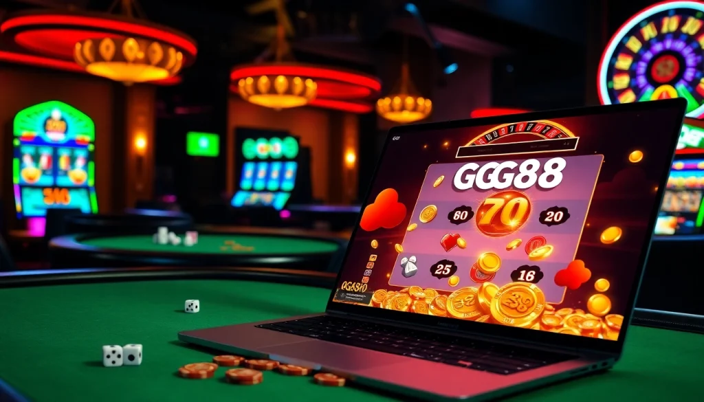 Engaging GG88 online gambling experience showcasing casino games and betting excitement.