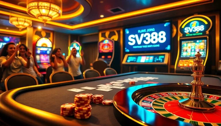 SV388 offers a luxurious gambling experience with high-stakes poker tables and vibrant slot machines.