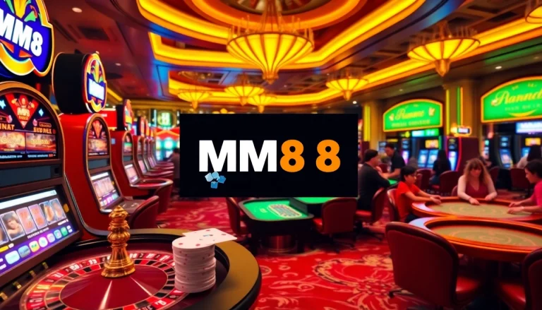 Experience the thrill of MM88 with vibrant casino games, colorful slot machines, and luxury ambiance.