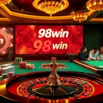 Engaging players enjoying a thrilling session at 98win's vibrant casino floor.