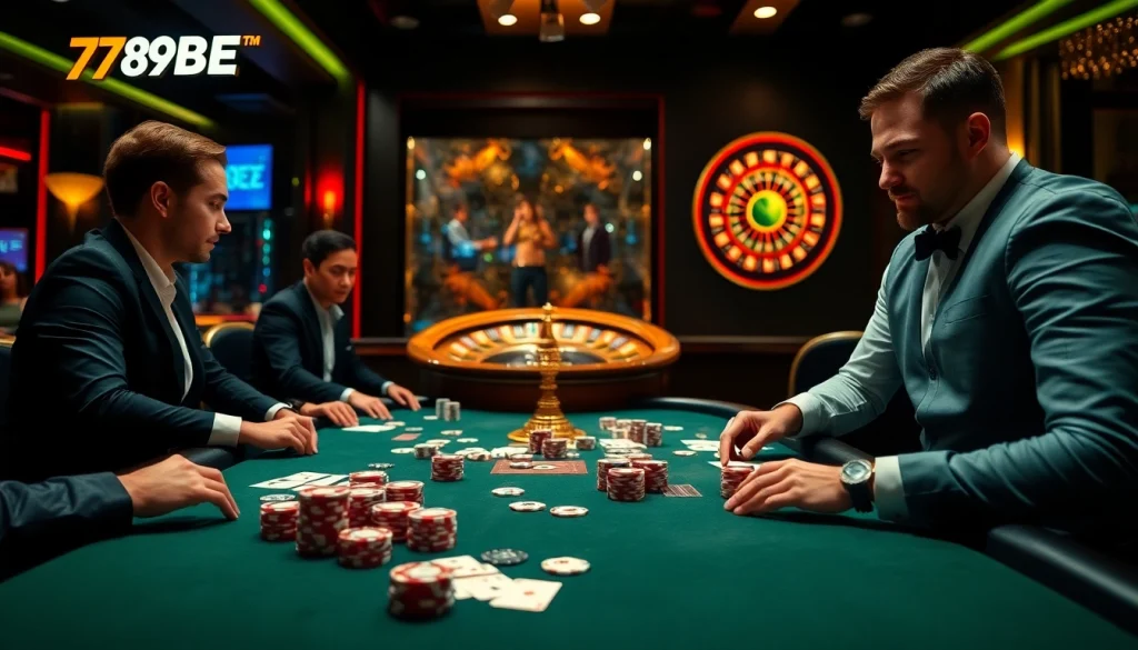 Experience the thrill of gambling at 789BET's luxurious casino table.
