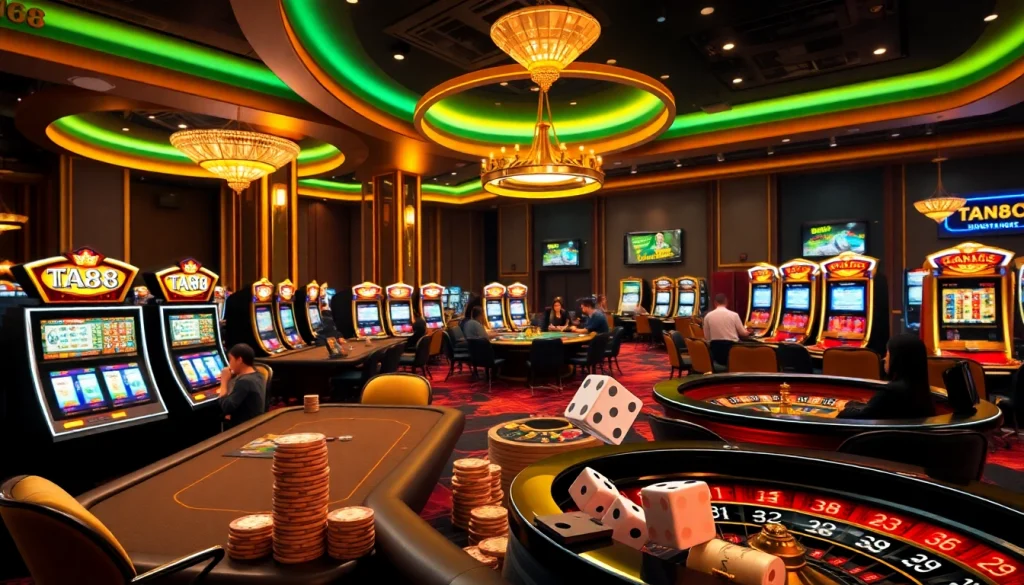 Experience the excitement of gambling at TA88 with thrilling casino scenes and vibrant gameplay.