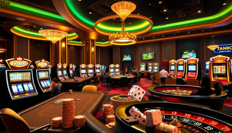 Experience the excitement of gambling at TA88 with thrilling casino scenes and vibrant gameplay.