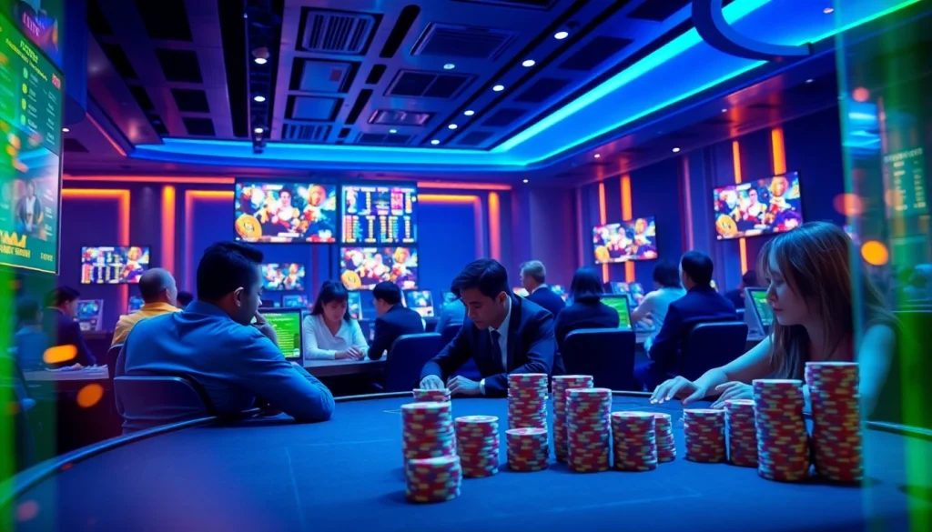 Experience the thrill of live betting at https://rr88ez.com/ in a luxurious casino setting filled with excitement and energy.
