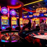 Experience thrilling action at doaslot's vibrant casino with exciting slot machines and poker chips.