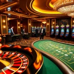Experience high-stakes gambling at a stylish casino featuring here and now gaming elements.