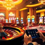 Betting excitement at https://rr88.se.net/ with a roulette wheel and vibrant slot machines.