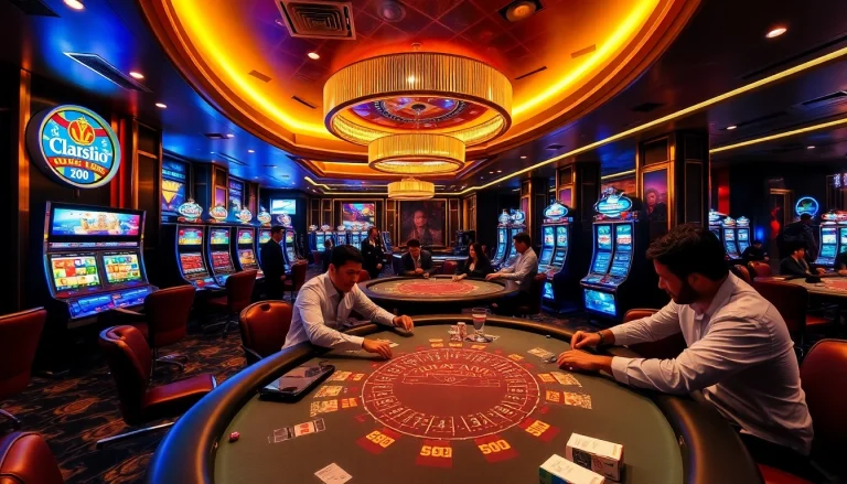 Experience the excitement at the Sky Club with players on a high-stakes poker table.