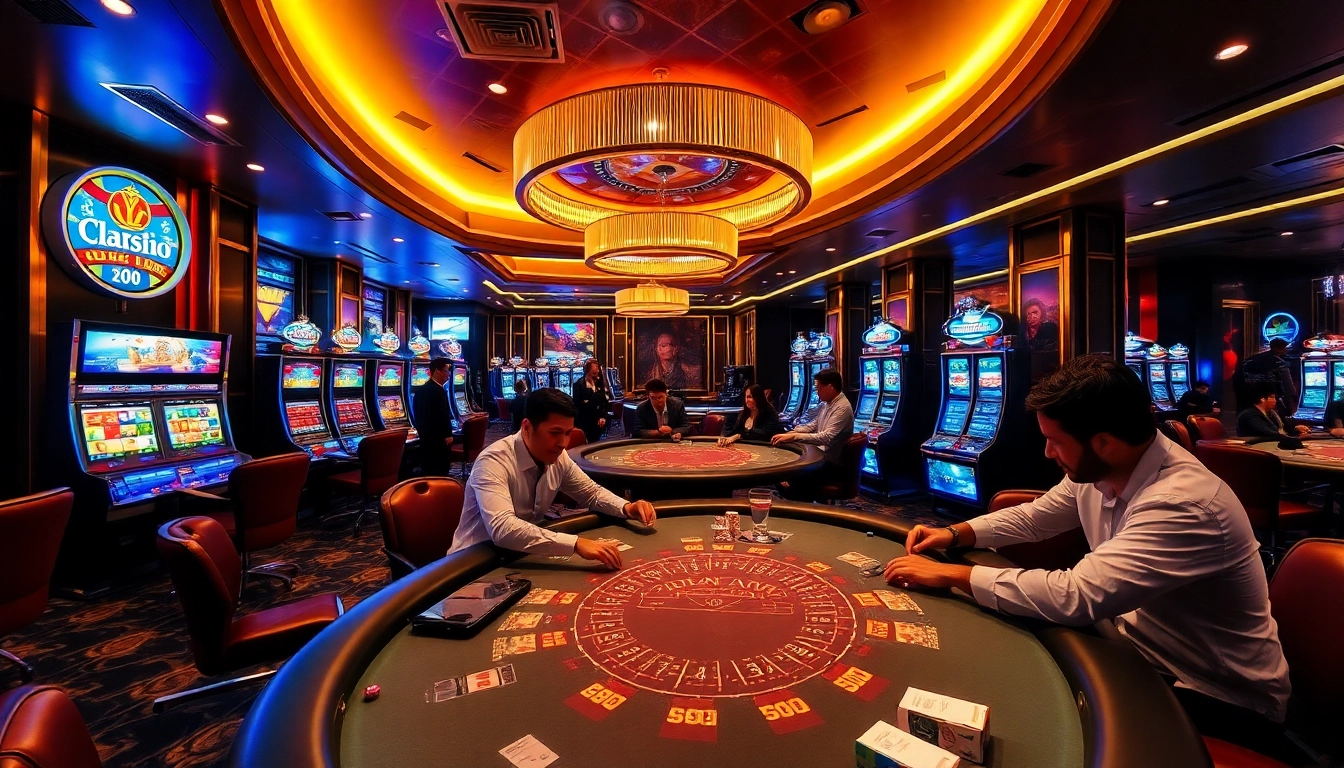 Experience the excitement at the Sky Club with players on a high-stakes poker table.