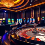 Experience the excitement of game 888b with a vibrant casino scene featuring roulette and poker.