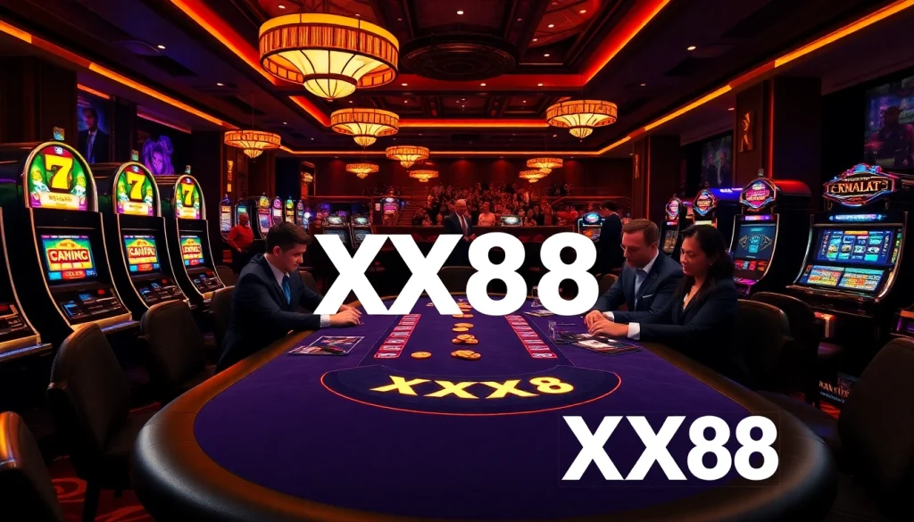 Engage in thrilling poker games at XX88's luxurious casino.