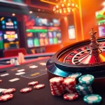 Experience thrilling online gaming with 78WIN featuring a vibrant casino scene, roulette wheel, and cards.