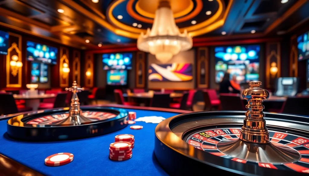 Experience the luxury of Bu88 with vibrant casino tables and engaged players.